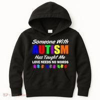 Someone With Autism Has Taught Me Kids Hoodie thumb 0