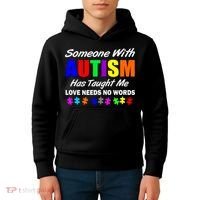 Someone With Autism Has Taught Me Kids Hoodie thumb 4