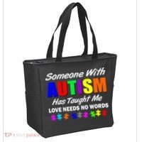 Someone With Autism Has Taught Me Tote Bag thumb 2