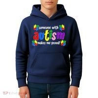 Someone With Autism Makes Me Proud Kids Hoodie thumb 4