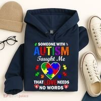Someone With Autism Taught Me That Love Needs No Words Hoodie thumb 4
