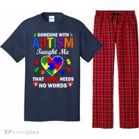 Someone With Autism Taught Me That Love Needs No Words Pajama Set thumb 0