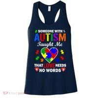 Someone With Autism Taught Me That Love Needs No Words Women's Tank Top thumb 0