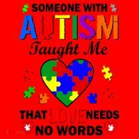 Someone With Autism Taught Me That Love Needs No Words Santa Hat thumb 1
