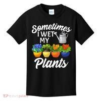 Sometimes I Wet My Plants Gardening Kids T-Shirt thumb 0