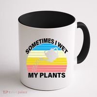 Sometimes I Wet My Plants Retro Coffee Mug thumb 1