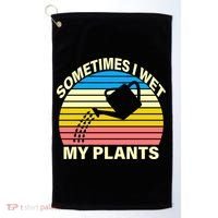 Sometimes I Wet My Plants Retro Golf Towel thumb 0