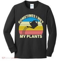 Sometimes I Wet My Plants Retro Kids Long Sleeve Shirt thumb 0
