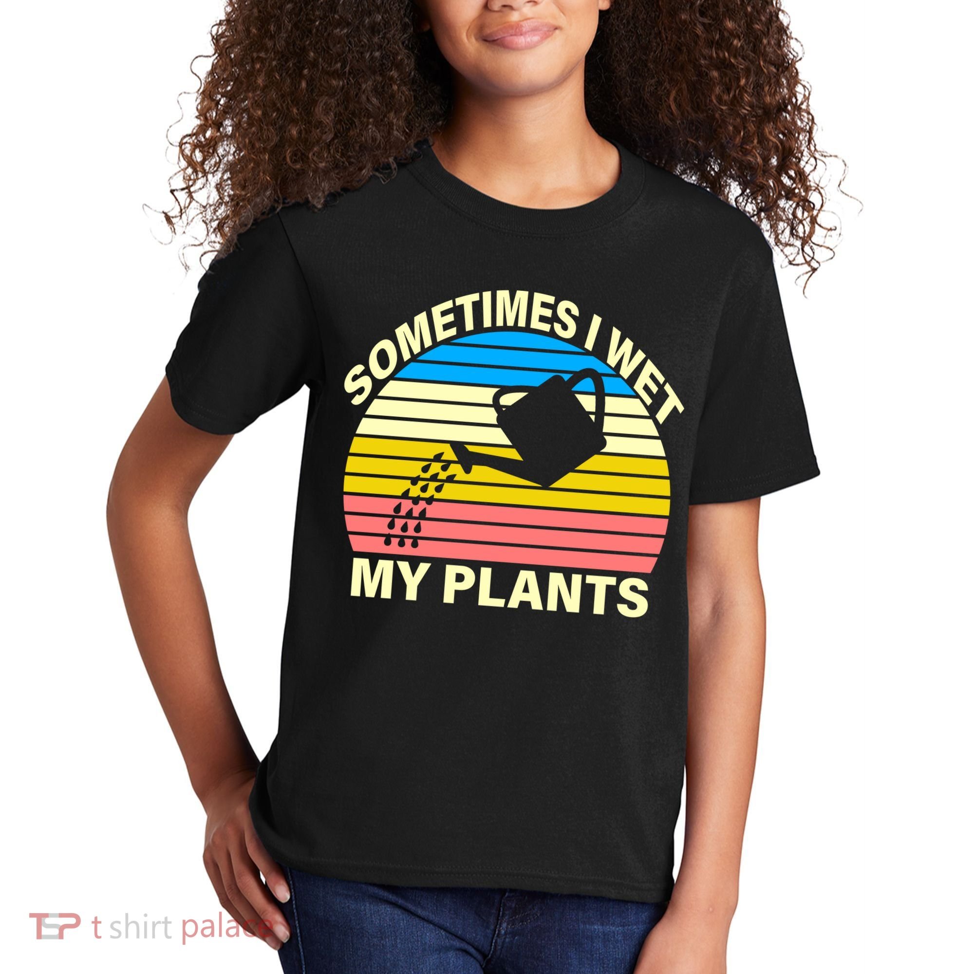 Sometimes I Wet My Plants Retro Kids T-Shirt