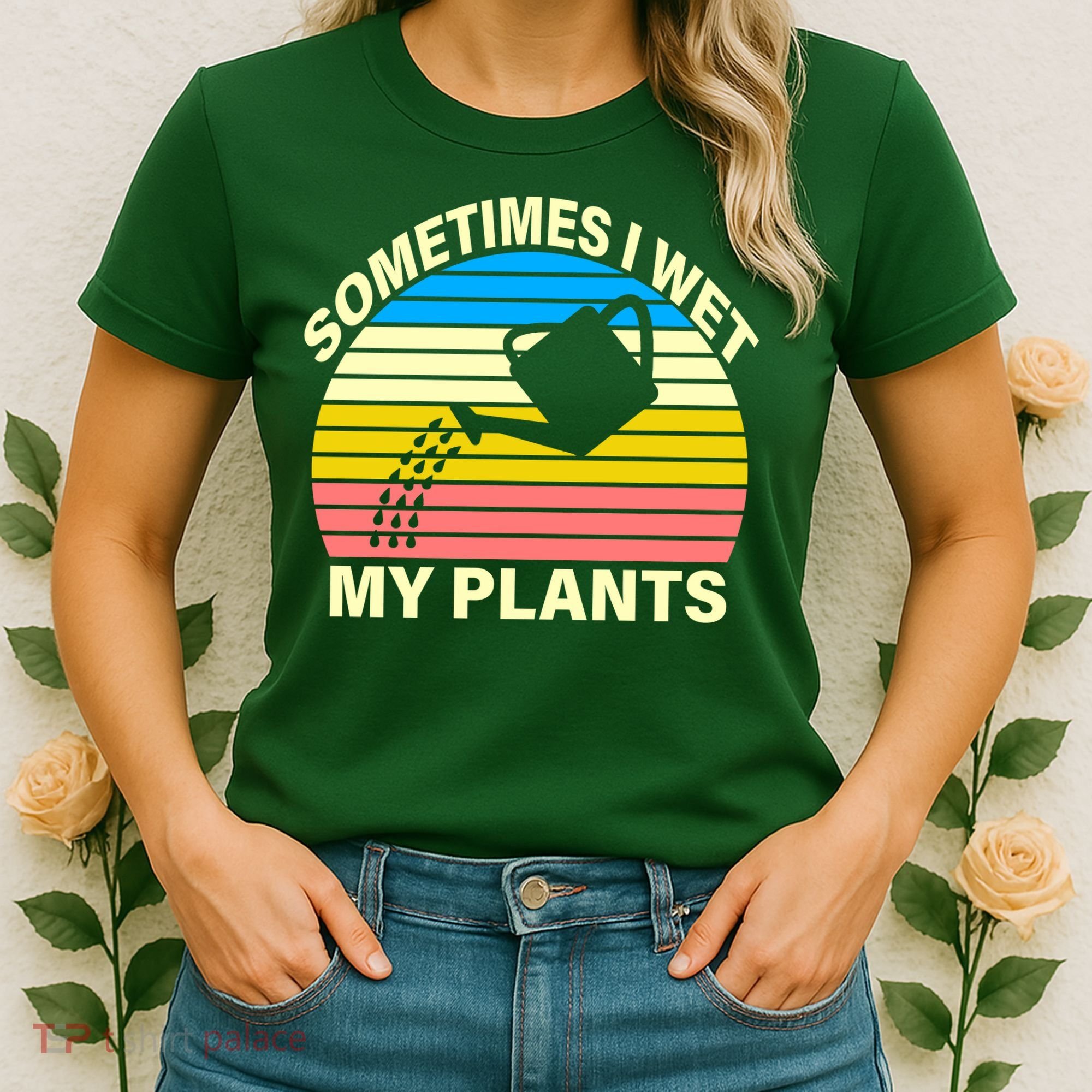 Sometimes I Wet My Plants Retro Women's T-Shirt