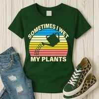 Sometimes I Wet My Plants Retro Women's T-Shirt thumb 3
