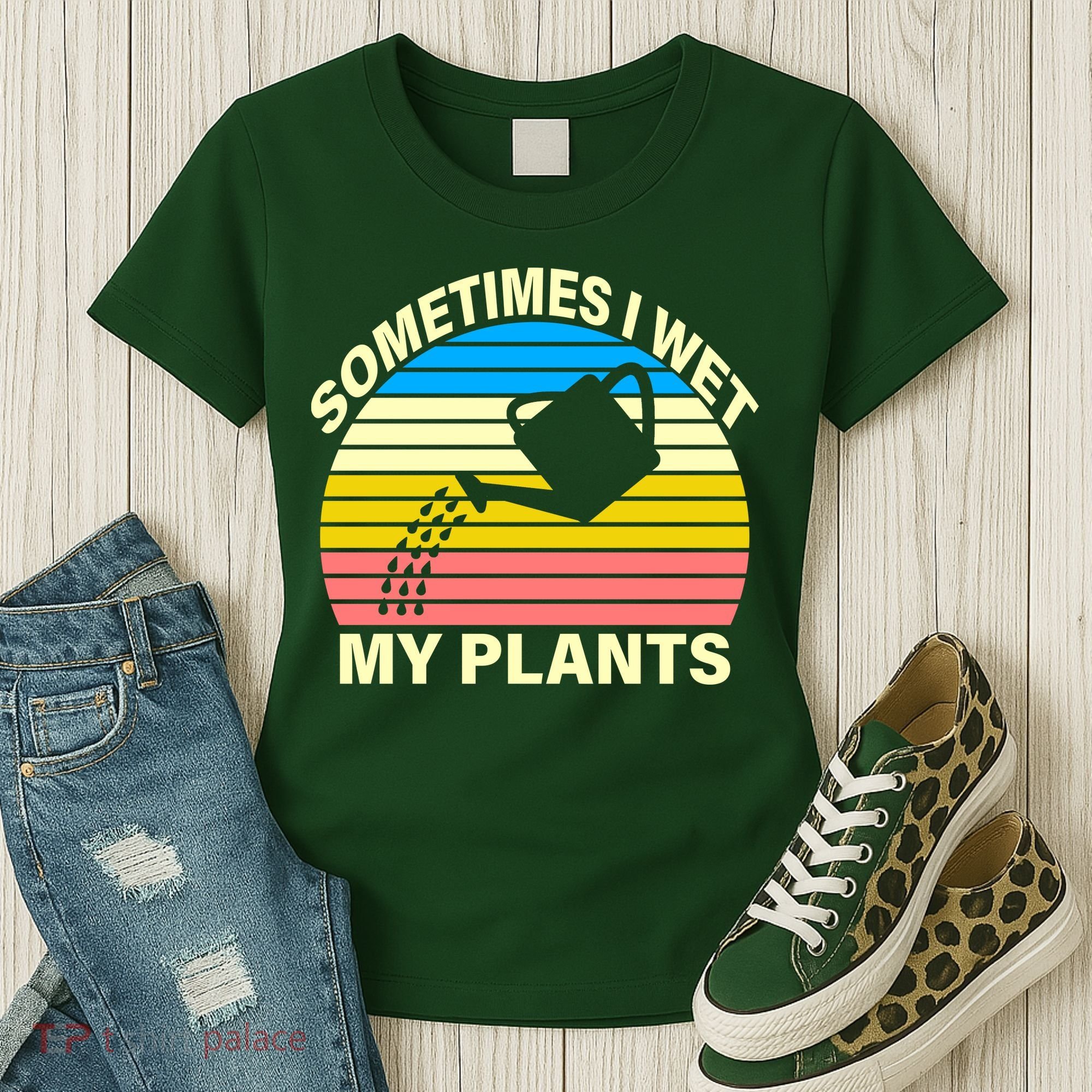 Sometimes I Wet My Plants Retro Women's T-Shirt