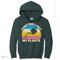 Sometimes I Wet My Plants Retro Kids Hoodie thumb 0