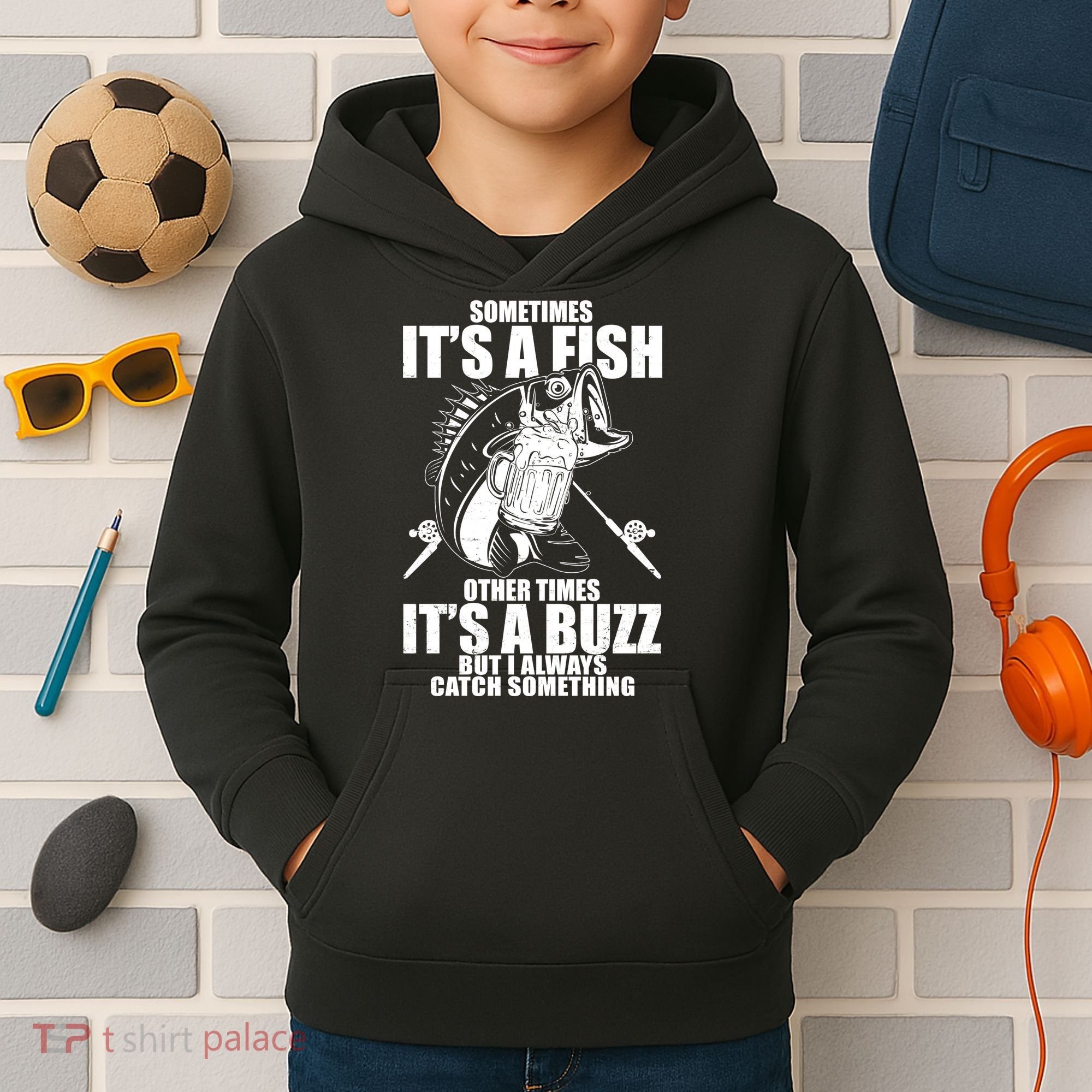 Sometimes It's A Fish Other Times It's A Buzz Kids Hoodie