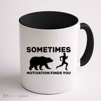 Sometimes Motivation Finds You Bear Coffee Mug thumb 1