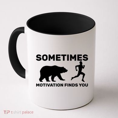 Sometimes Motivation Finds You Bear Coffee Mug