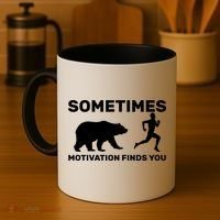 Sometimes Motivation Finds You Bear Coffee Mug thumb 4