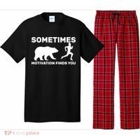 Sometimes Motivation Finds You Bear Pajama Set thumb 0