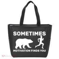 Sometimes Motivation Finds You Bear Tote Bag thumb 0