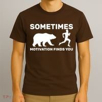 Sometimes Motivation Finds You Bear T-Shirt thumb 3