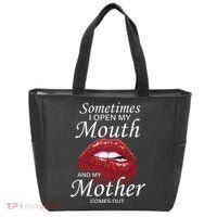 Sometimes When I Open My Mouth My Mother Comes Out Tote Bag thumb 0