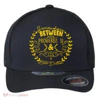 Somewhere Between Proverbs 31 & Beth Dutton Flexfit Unipanel Trucker Cap thumb 0