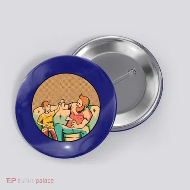 Son And Dad Gamer Button