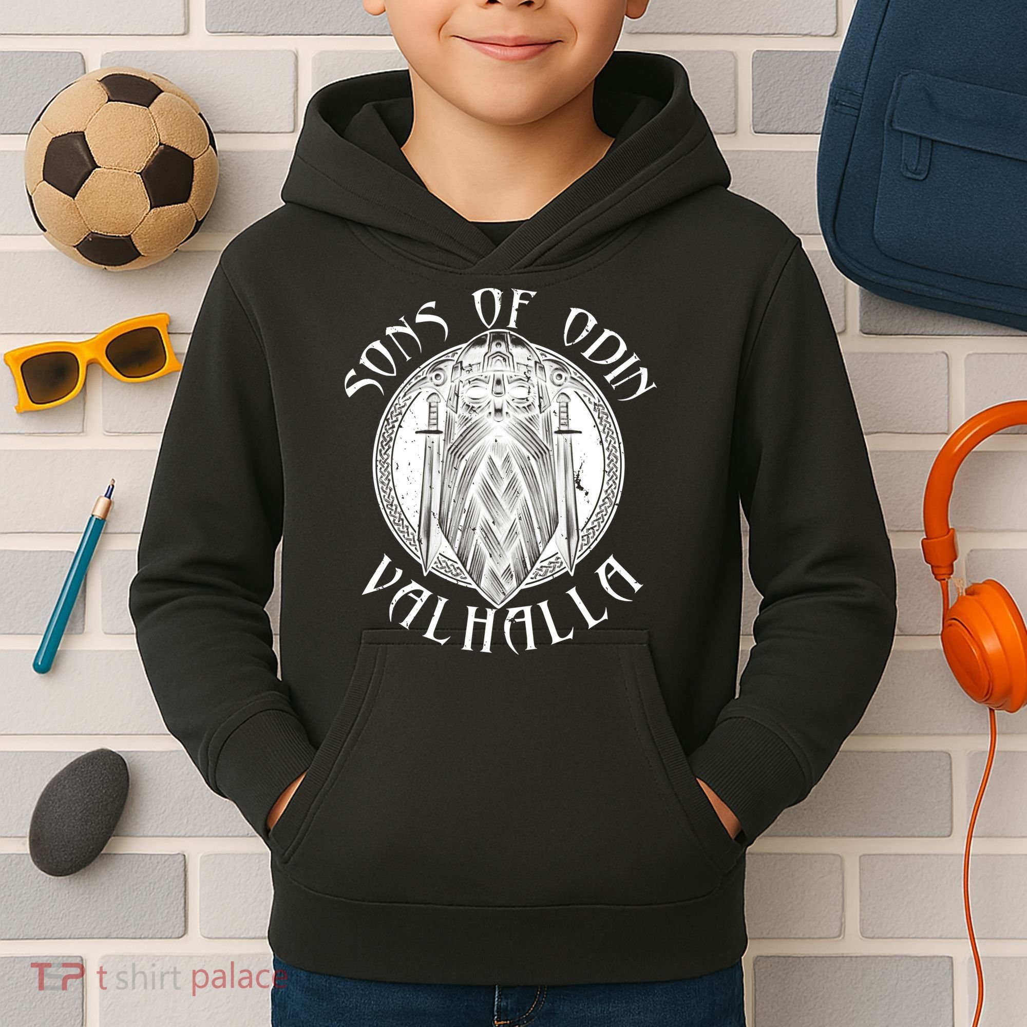 Son Of Odin Valhalla Kids Hoodie