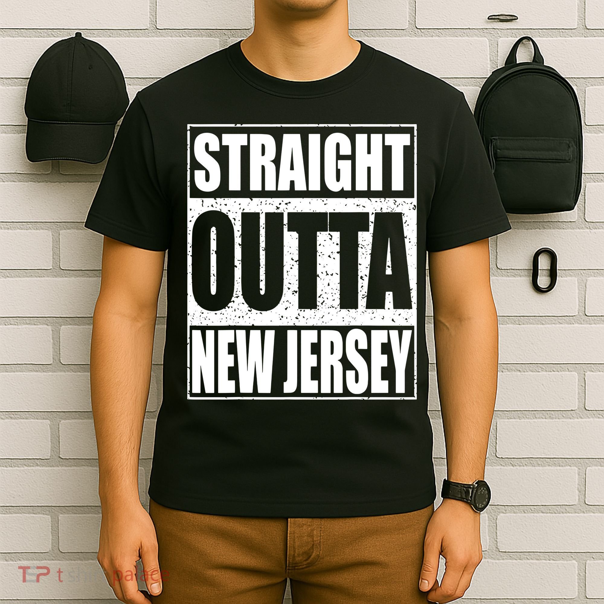 Straight Outta New Jersey Patriotic New Jersey State T-Shirt