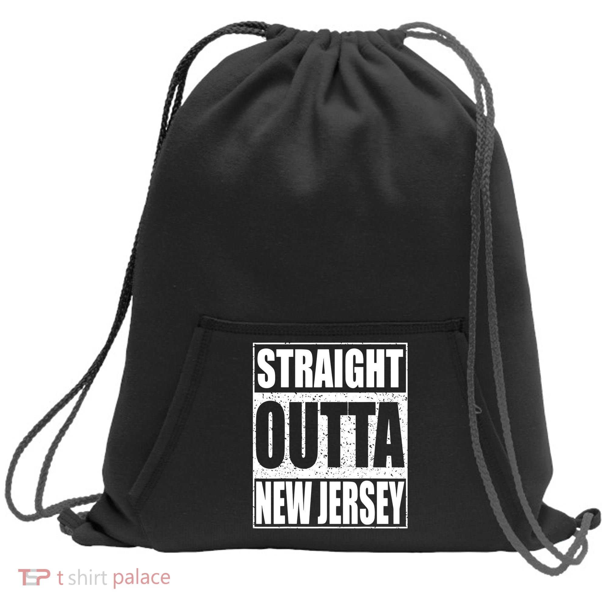 Straight Outta New Jersey Patriotic New Jersey State Sweatshirt Cinch Pack Bag