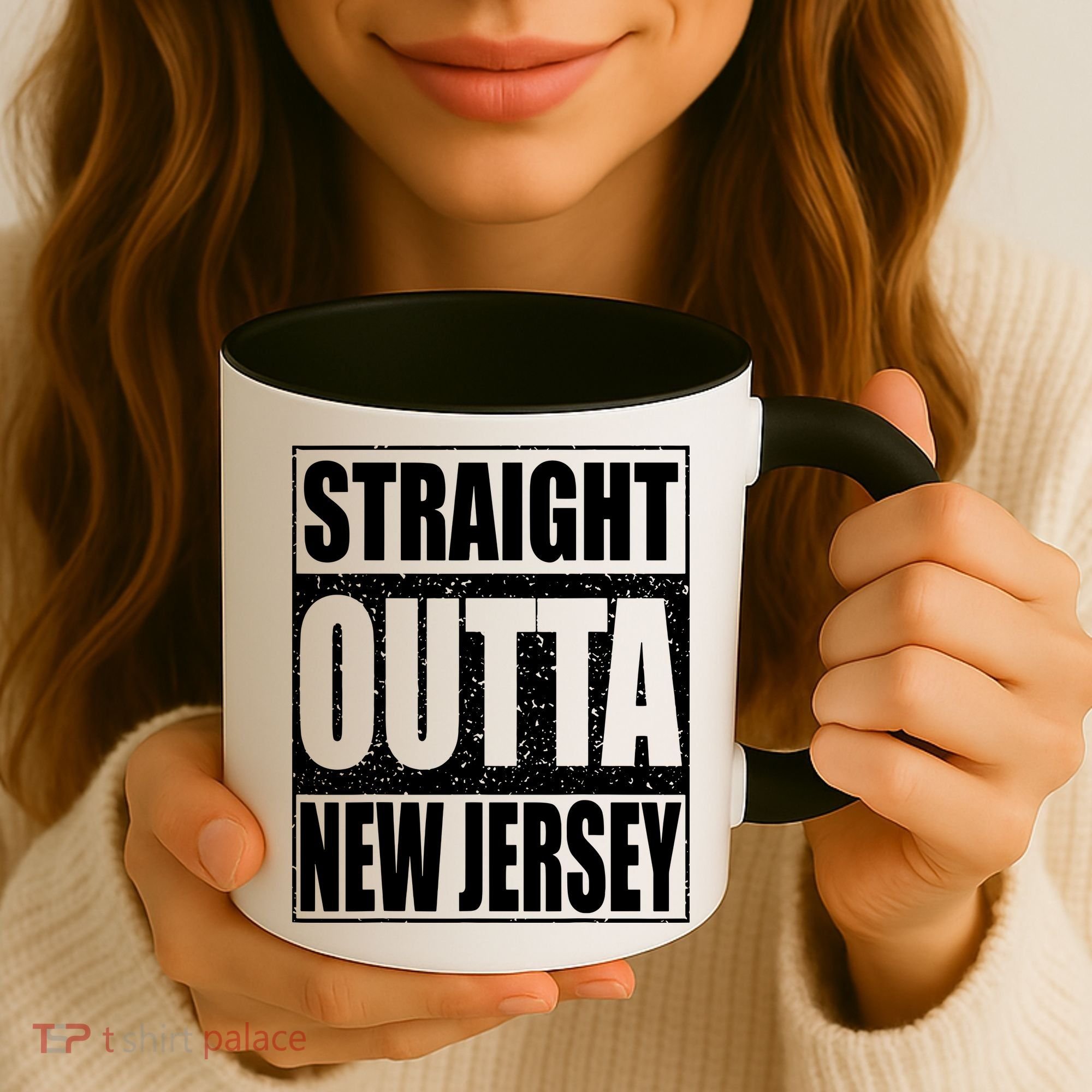 Straight Outta New Jersey Patriotic New Jersey State Coffee Mug