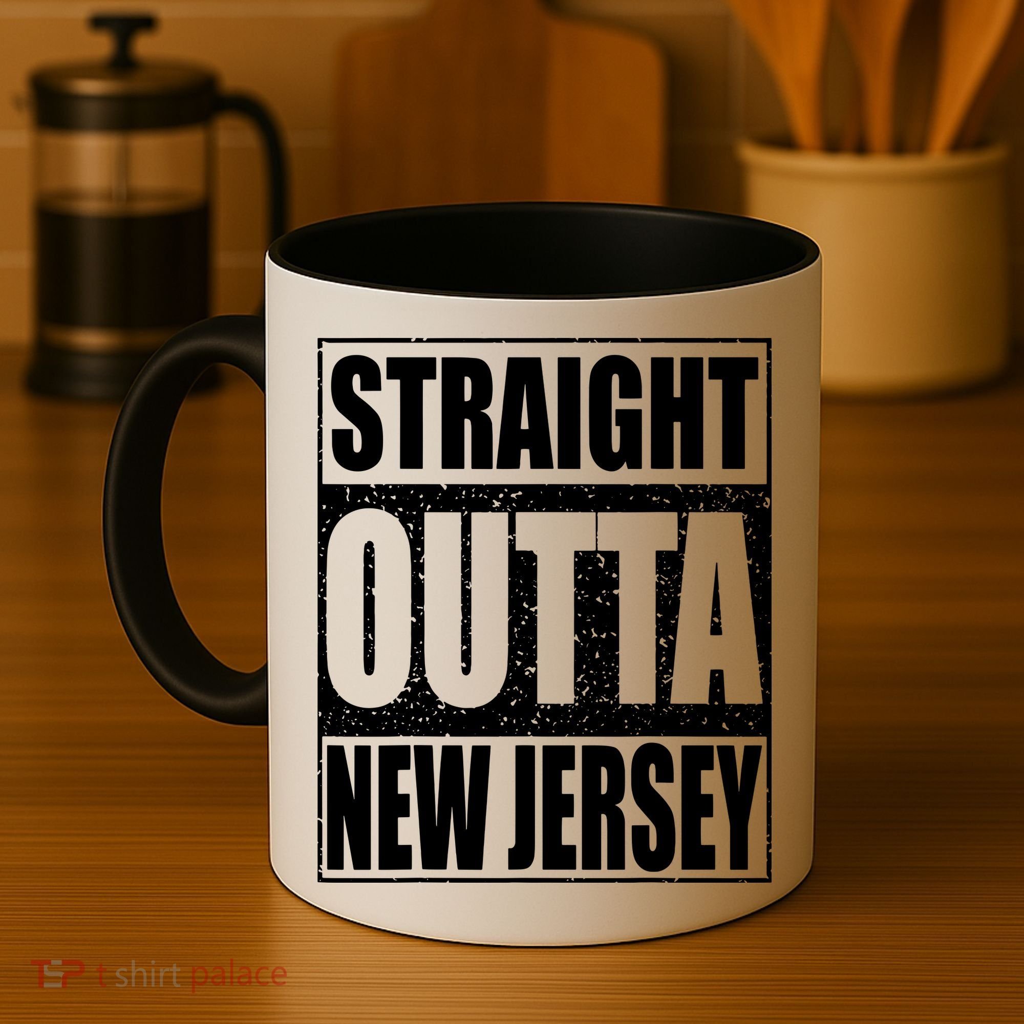 Straight Outta New Jersey Patriotic New Jersey State Coffee Mug
