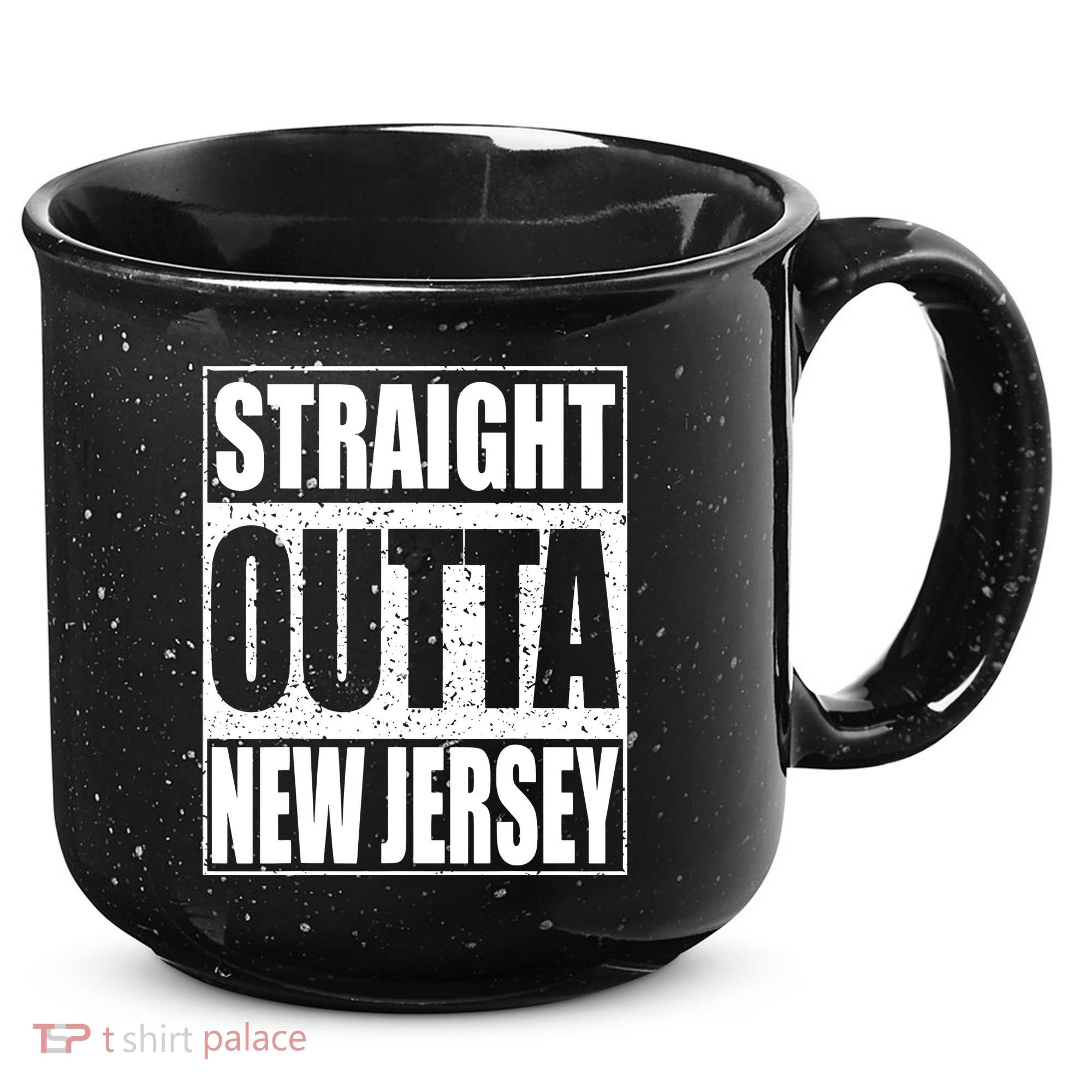 Straight Outta New Jersey Patriotic New Jersey State 15oz Campfire Ceramic Mug