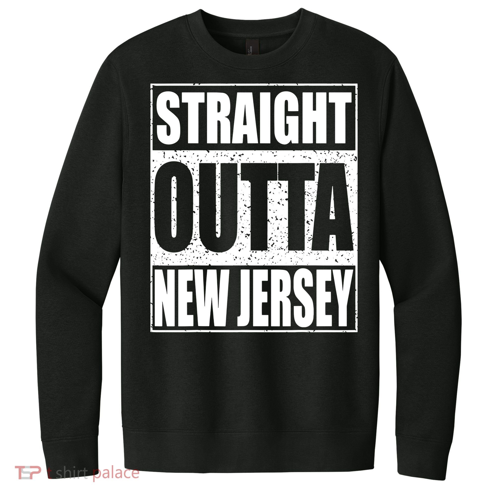 Straight Outta New Jersey Patriotic New Jersey State V.I.T. Fleece Crew Sweatshirt