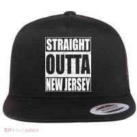 Straight Outta New Jersey Patriotic New Jersey State Flat Bill Trucker Hat thumb 0