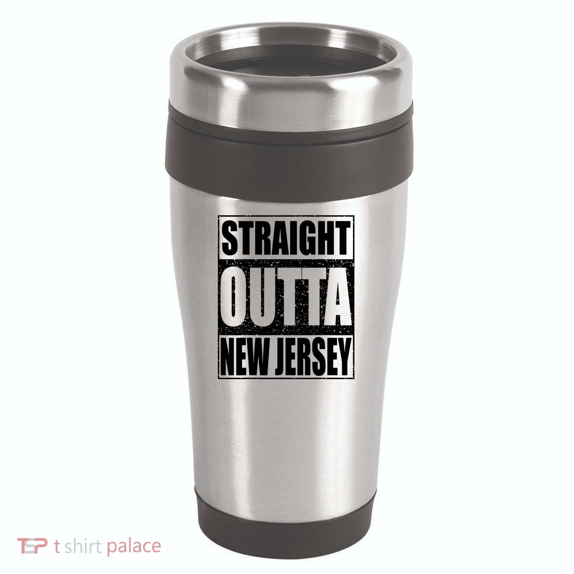 Straight Outta New Jersey Patriotic New Jersey State 16oz Travel Tumbler