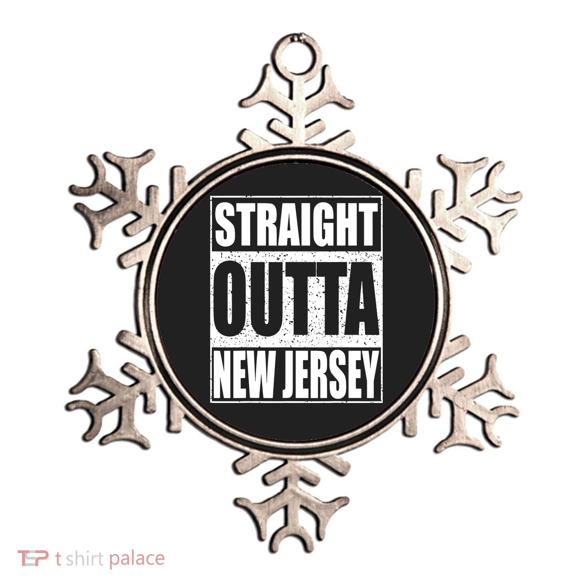 Straight Outta New Jersey Patriotic New Jersey State Ornament