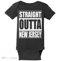 Straight Outta New Jersey Patriotic New Jersey State Baby Bodysuit thumb 0