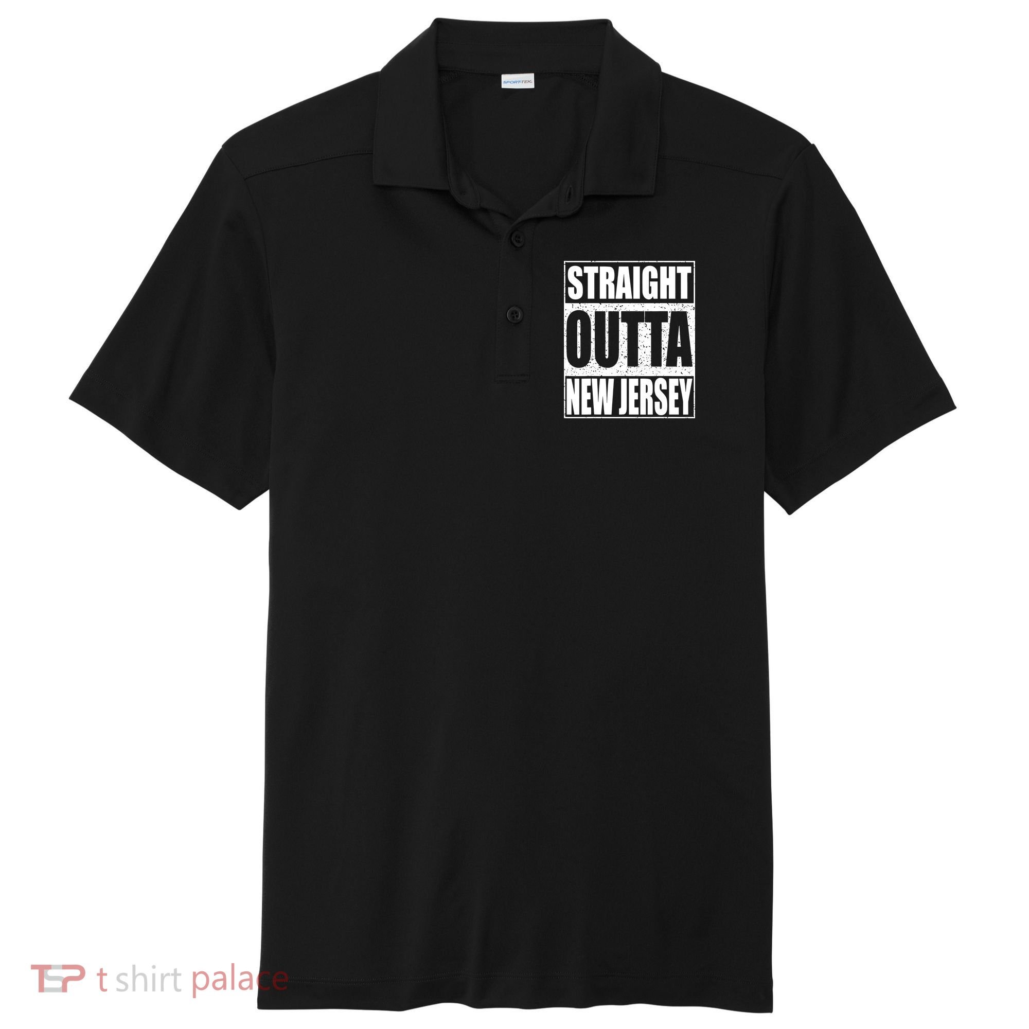 Straight Outta New Jersey Patriotic New Jersey State Sport-Tek Posi-UV Pro Polo