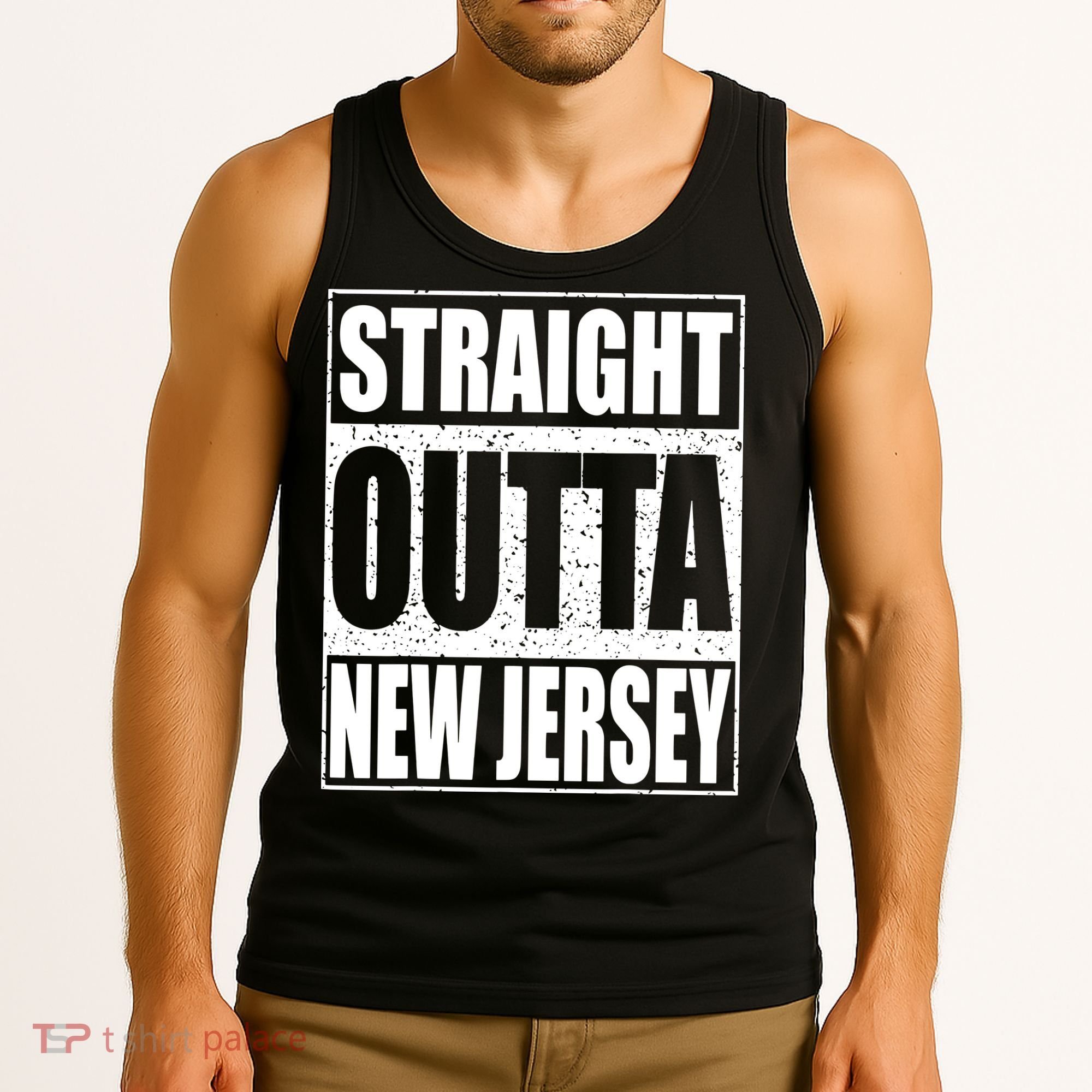 Straight Outta New Jersey Patriotic New Jersey State Tank Top