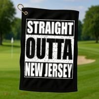 Straight Outta New Jersey Patriotic New Jersey State Golf Towel thumb 1