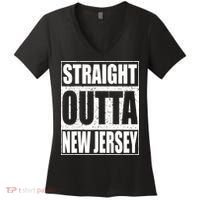 Straight Outta New Jersey Patriotic New Jersey State Women's V-Neck T-Shirt thumb 0