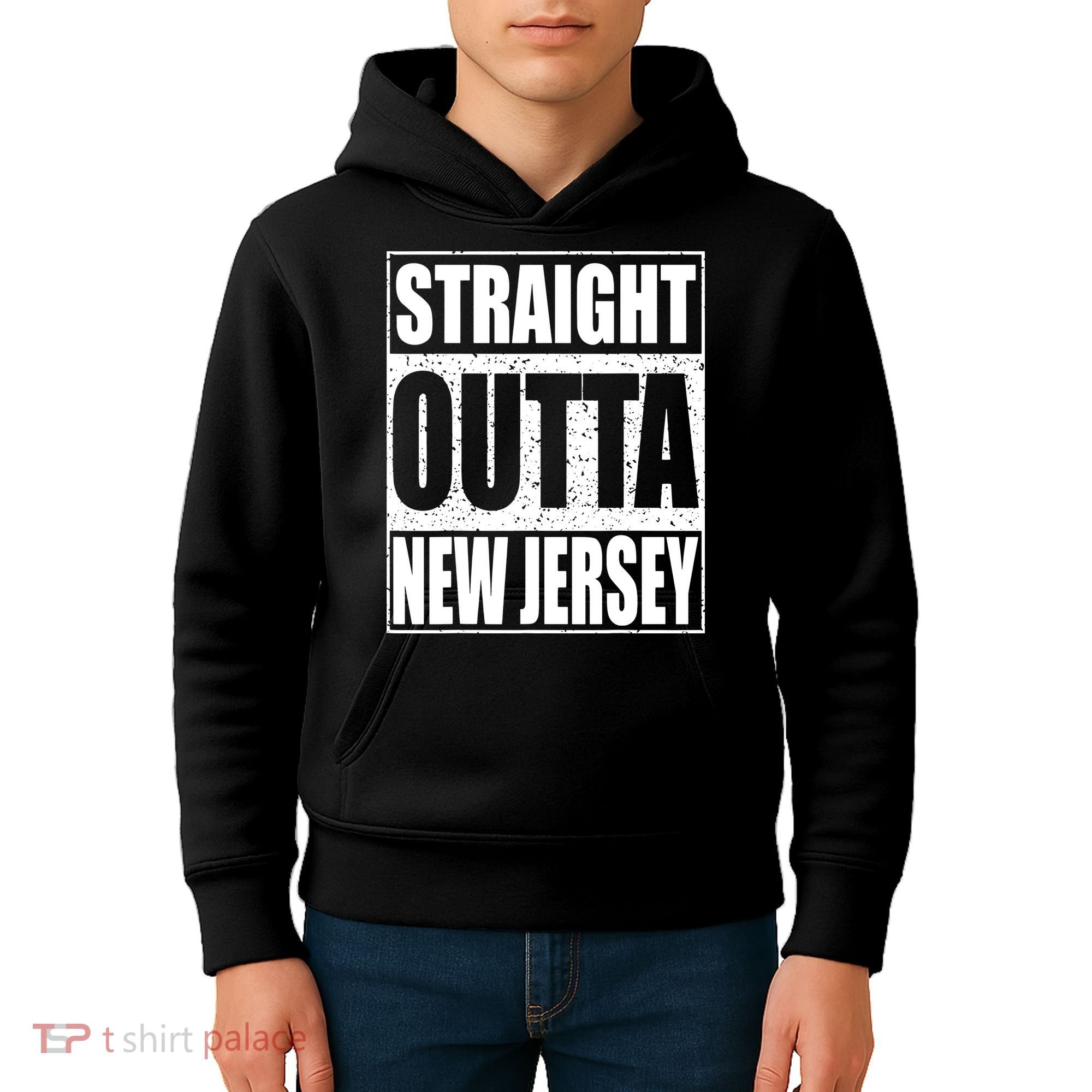 Straight Outta New Jersey Patriotic New Jersey State Kids Hoodie