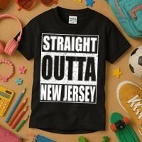 Straight Outta New Jersey Patriotic New Jersey State Kids T-Shirt thumb 3