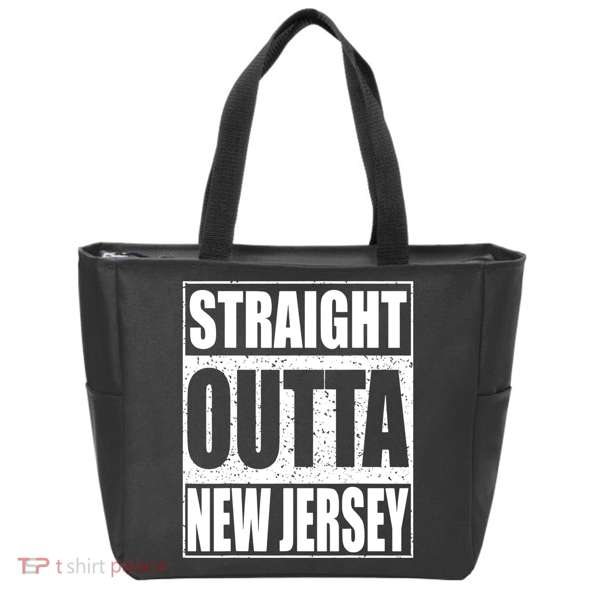 Straight Outta New Jersey Patriotic New Jersey State Tote Bag