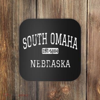 South Omaha Nebraska NE Vintage Coaster