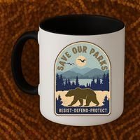 Save Our National Parks Defund Doge Parks Not Profits Coffee Mug thumb 2