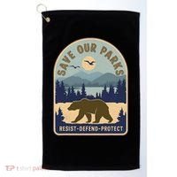 Save Our National Parks Defund Doge Parks Not Profits Golf Towel thumb 0