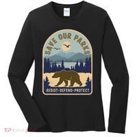 Save Our National Parks Defund Doge Parks Not Profits Women's Long Sleeve Shirt thumb 0