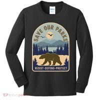 Save Our National Parks Defund Doge Parks Not Profits Kids Long Sleeve Shirt thumb 0